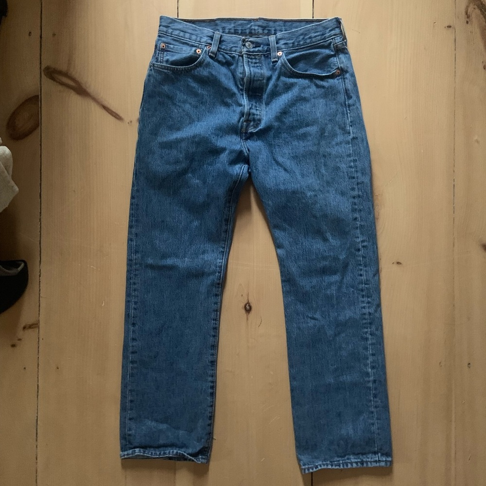 Vintage Levi 501 non stretch denim jeans 32 x 30 button fly